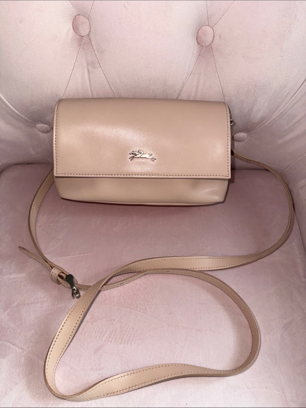 Longchamp Honoré 404 flap crossbody bag in pink